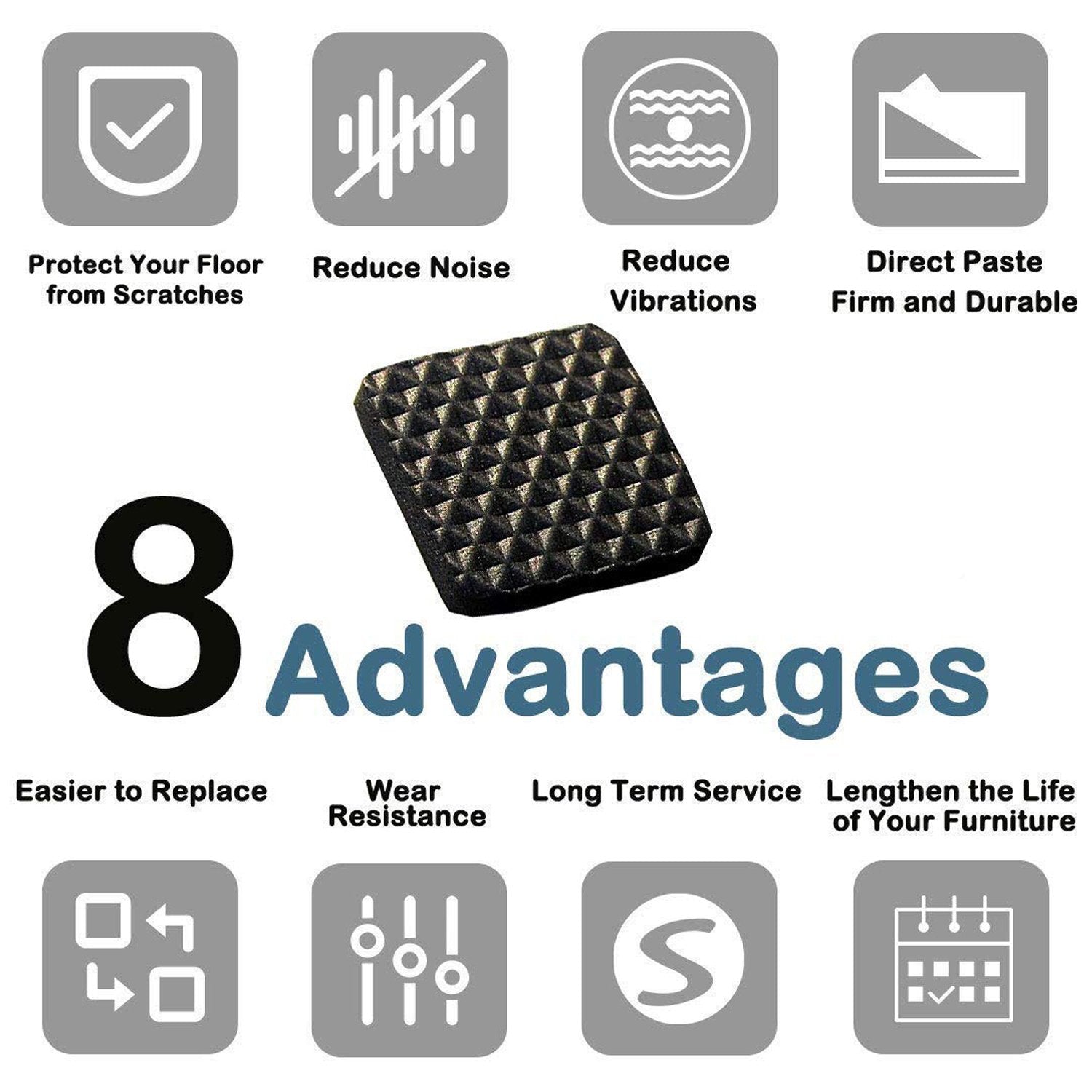 Self Adhesive Furniture Pads - Square (18 Pcs Set) Self Adhesive Furniture Pads - Square (18 Pcs Set)